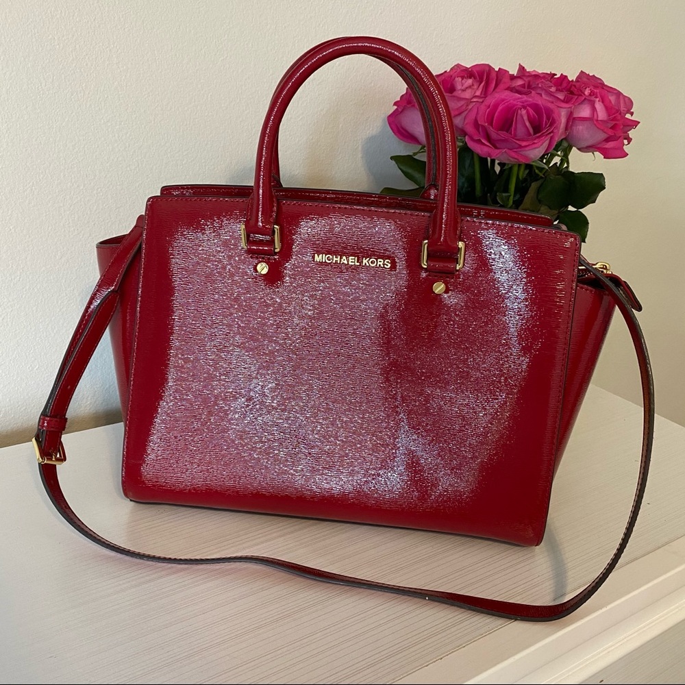 Michael Kors Selma Large Satchel - Red